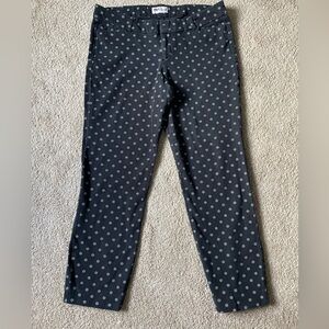 Old Navy Pixie Cropped Black Patterned Pants Size 10 Regular 95% Cotton
